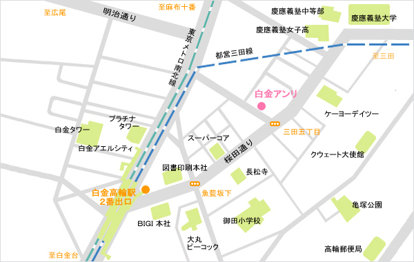 白金アンリ 店舗案内 地図
